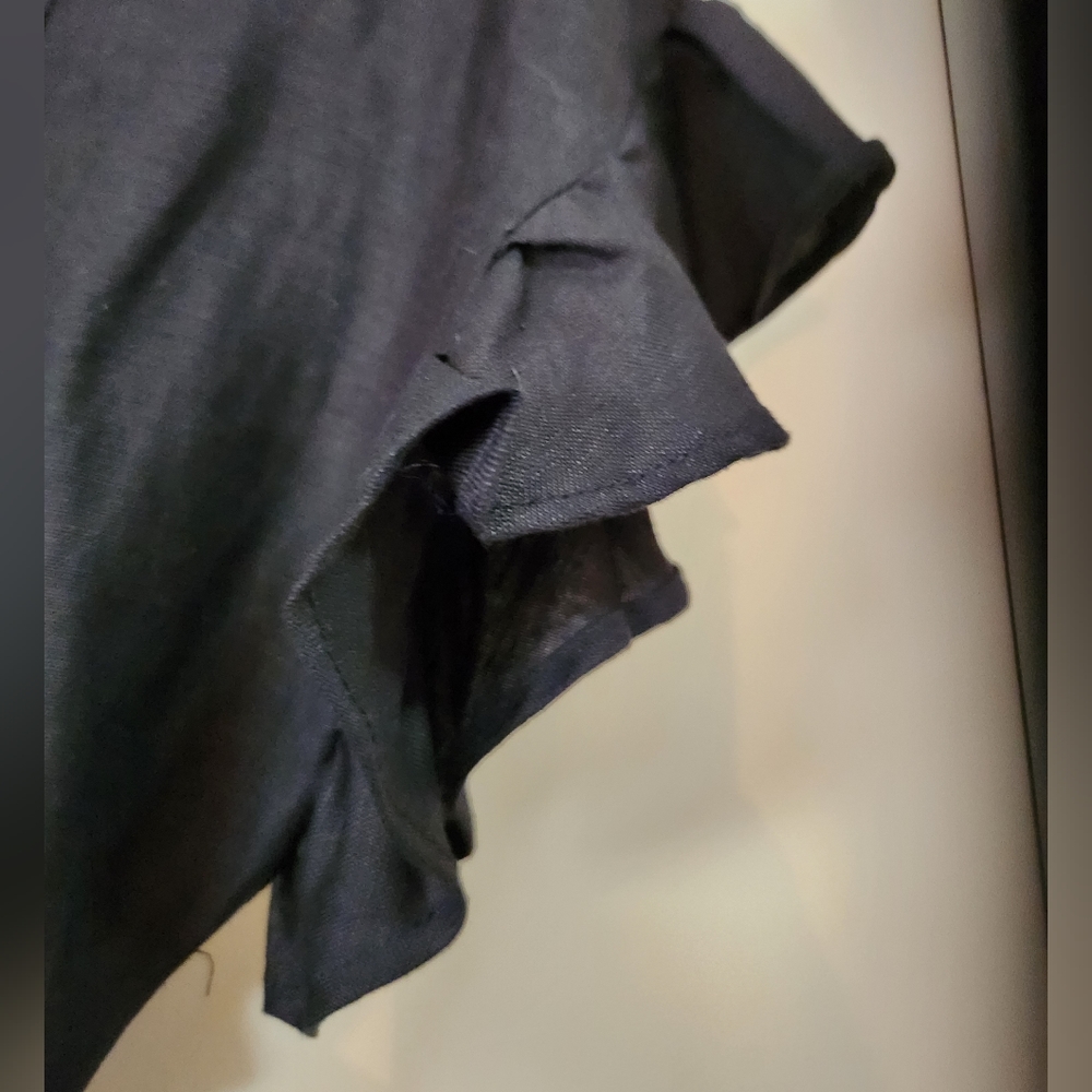 ASTR The Label Dress Women's Linen Blend Ruffle Wrap Dress‎ Black Extra Small XS - Picture 6 of 9